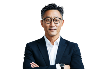 Professional executive portrait studio image of confident businessman indoor setting frontal view leadership and success concept