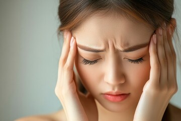 Young Asian females feeling dizzy after standing too fast, have symptoms of low blood pressure