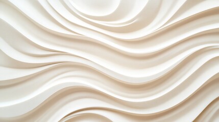 Intricate abstract line art patterns in white against textured beige surface with ample copy space. Generative AI