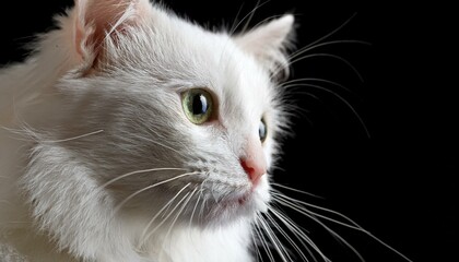 white Angora cat, AI generated