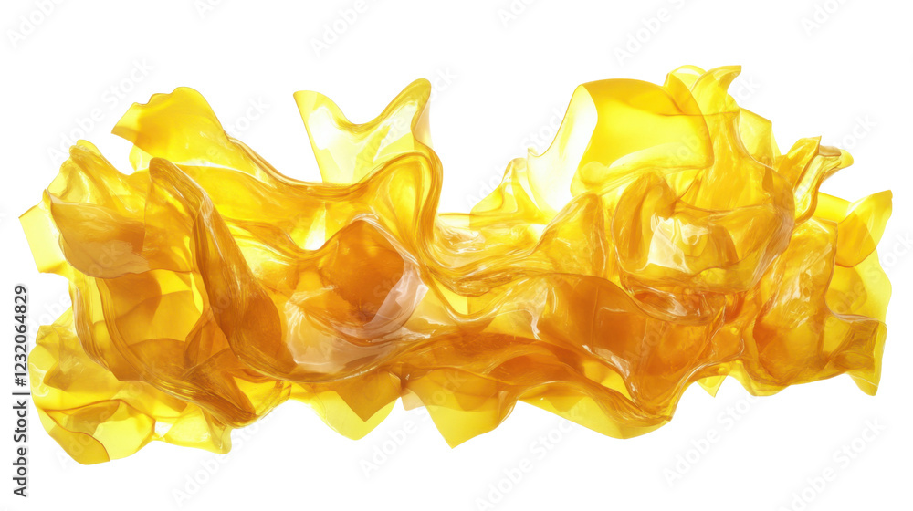 Poster yellow liquid splashing with transparent background