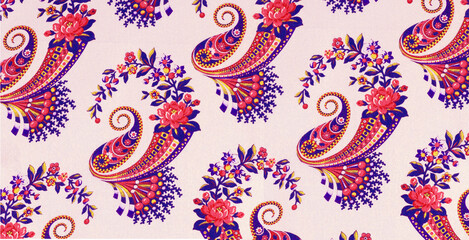Seamless colorful traditional Asian peacock border designSeamless vector background with oriental pattern. Paisley flowers with peacock feathers.