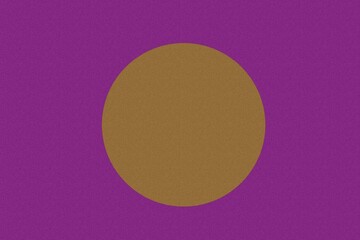 texture Yellow round paper cut on purple background 