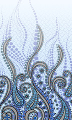 digital Traditional Geometric Ethnic border, floral leaves baroque pattern and Mughal art elements, Abstract texture motif, and vintage Ornament artwork combination for textile printing.paisley design