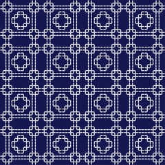 Japanese stitch embroidery Sashiko abstract artwork seamless geometric pattern printed background fabric wallpaper hand drawn line

