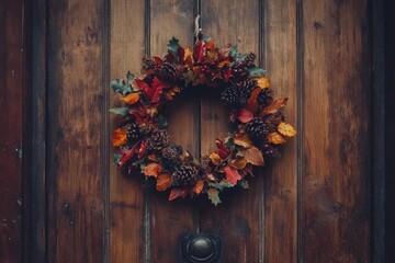 Wooden Door Wreath