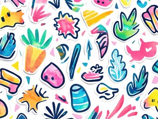 Obraz premium Stickers on white surface