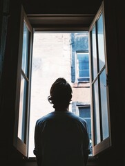 Person Observing Building