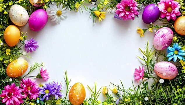 easter eggs in the grass