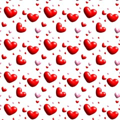 seamless pattern with red hearts