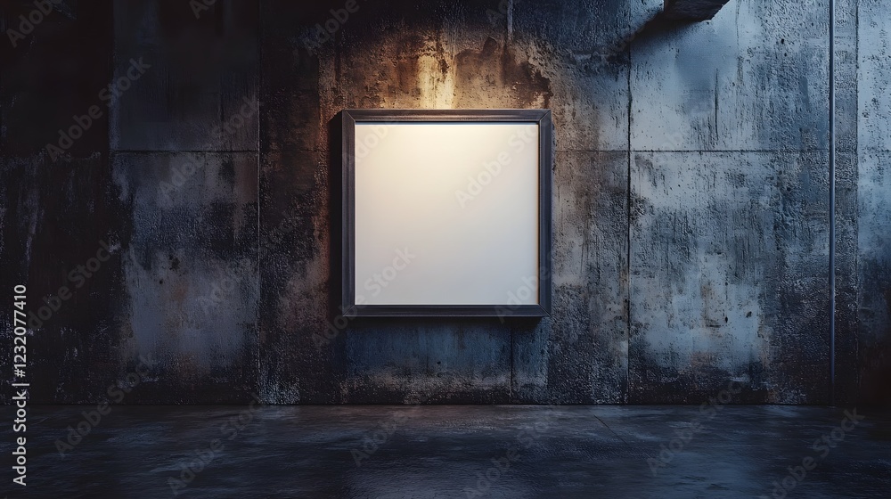 Aufkleber moody and atmospheric abandoned industrial interior scene with a concrete wall and an empty grunge t