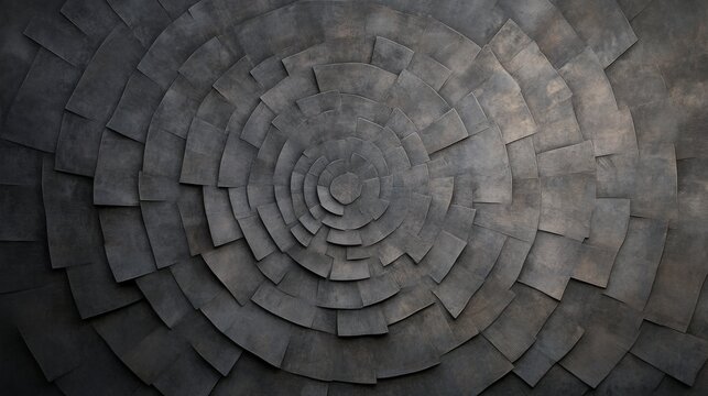 Abstract dark gray concentric square pattern.