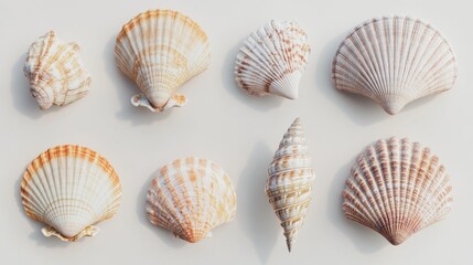 Shells on white surface