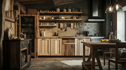 Rustic Farmhouse Kitchen Interior Design