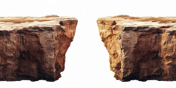 Two isolated cliff tops separated by a chasm, ideal for composite imagery.