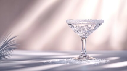 Obraz premium Elegant Glass with Sugar Rim, Soft Light Photography