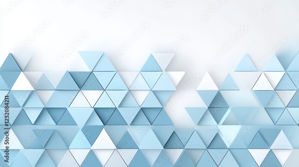 Poster abstract background with light blue and white geometric triangles. the triangles create a textured p