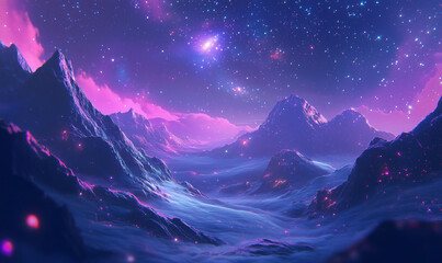 Fototapeta premium Tranquil Sky Studded with the Brilliance of Distant Stars, Offering a Serene Nightscape