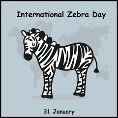 vector graphic of international zebra day good for international zebra day celebration. flat design. flyer design.flat illustration.