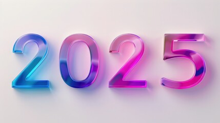 Number 2025 Displayed With a Subtle Gradient From Light to Dark, Evoking a Modern and Vibrant Aesthetic Suitable for Various Purposes