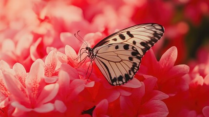 Butterfly on Pink Flower