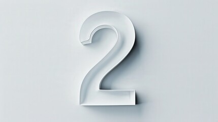 Bold Number 2 Displayed in a Minimalistic Style on a White Background Emphasizing Clarity and Simplicity
