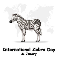 vector graphic of international zebra day good for international zebra day celebration. flat design. flyer design.flat illustration.
