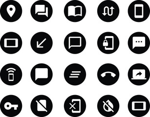 Contact and Web icons set. Business contact us icons. Communication isolated symbols. Phone, email, website and address. Editable stroke line icons. Vector illustration.