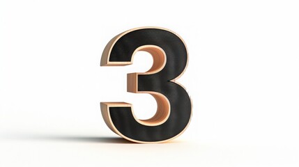 Obraz premium Bold Number Three Displayed Prominently With a Clean Design on a Minimalist Background for Clarity and Emphasis