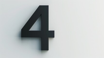 Fototapeta premium Bold Number 4 Displayed in Clean Sans-Serif Font Against a White Background Emphasizing Simplicity and Modern Design