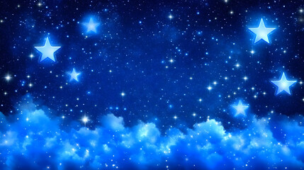 Obraz premium Night sky, clouds, stars, dreamy background, website design