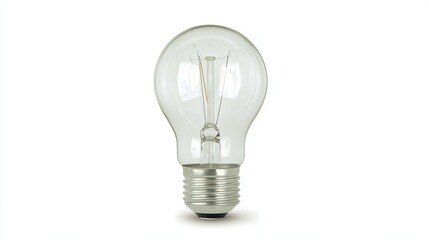 Clear Light Bulb Decorated with Unique Filament Design on White Background