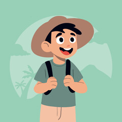 boy ready for traveling