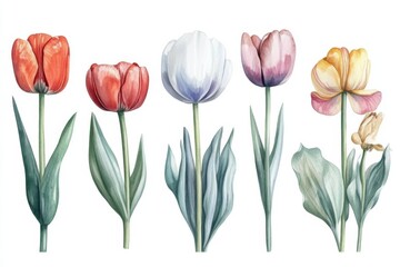 Watercolor Tulip Collection