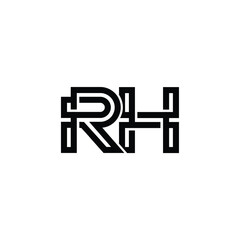 RH monogram logo design letter text name symbol monochrome logotype alphabet character simple logo