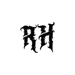 RH monogram logo design letter text name symbol monochrome logotype alphabet character simple logo