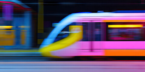 Motion Blur Photograph of a Train in Transit