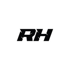 RH monogram logo design letter text name symbol monochrome logotype alphabet character simple logo