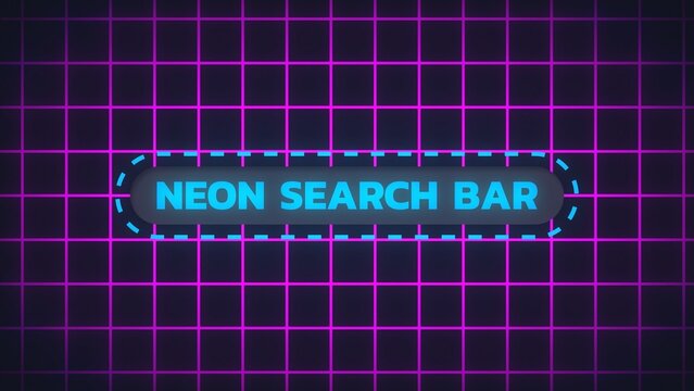 Glowing Neon Grid Search Bar Animated Text