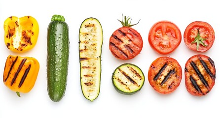 Grilled vegetables bell peppers, zucchini, tomatoes. (1)