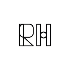 RH monogram logo design letter text name symbol monochrome logotype alphabet character simple logo