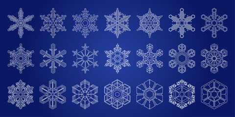 雪の結晶 21種 ベクターイラストセット