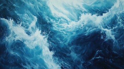 Turbulent ocean waves, aerial view, whitecaps, background texture, website banner