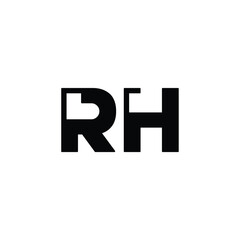 RH monogram logo design letter text name symbol monochrome logotype alphabet character simple logo