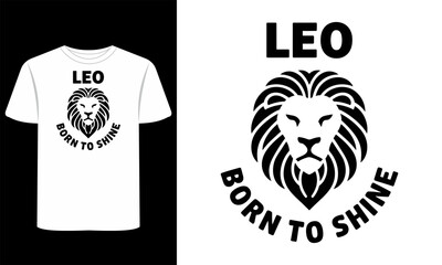 Zodiac Leo T-Shirt Art & Celestial Prints vector clipart graphic sign