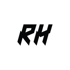 RH monogram logo design letter text name symbol monochrome logotype alphabet character simple logo