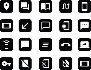 Essential Communication & Contact icon set in vector. contact icon vector