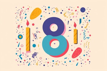 Colorful Birthday Celebration Illustration