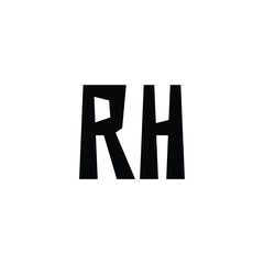 RH monogram logo design letter text name symbol monochrome logotype alphabet character simple logo
