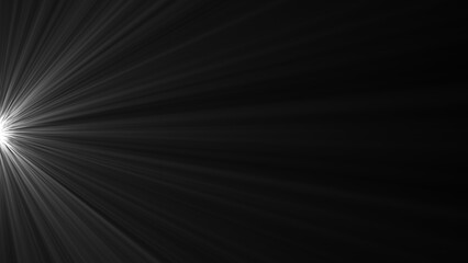 Light rays isolated on black background. White spotlight on stage, with rays isolated on dark background, for blend mode.